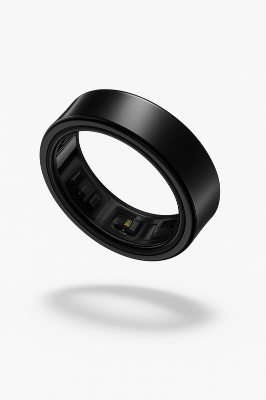 Durable smart black ring that tracks your sleep, movements, and recovery. Connected on your smartphone with intuitive app. Waterproof