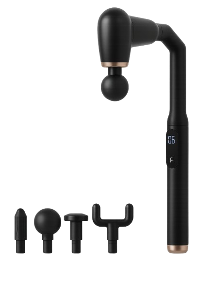 Unique U-shaped design to target every muscle with precision. Lightweight and includes 4 interchangeable massage heads, black color