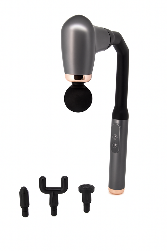 Unique U-shaped design to target every muscle with precision. Lightweight and includes 4 interchangeable massage heads